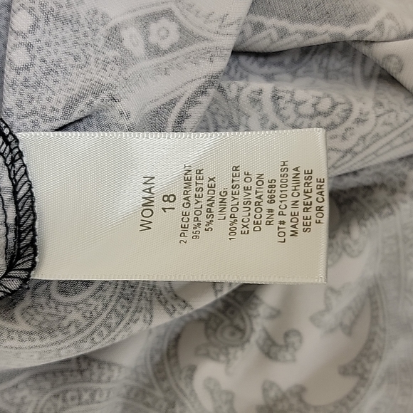 Dressbarn black and white dress with Paisley and beads 18 - Picture 5 of 5